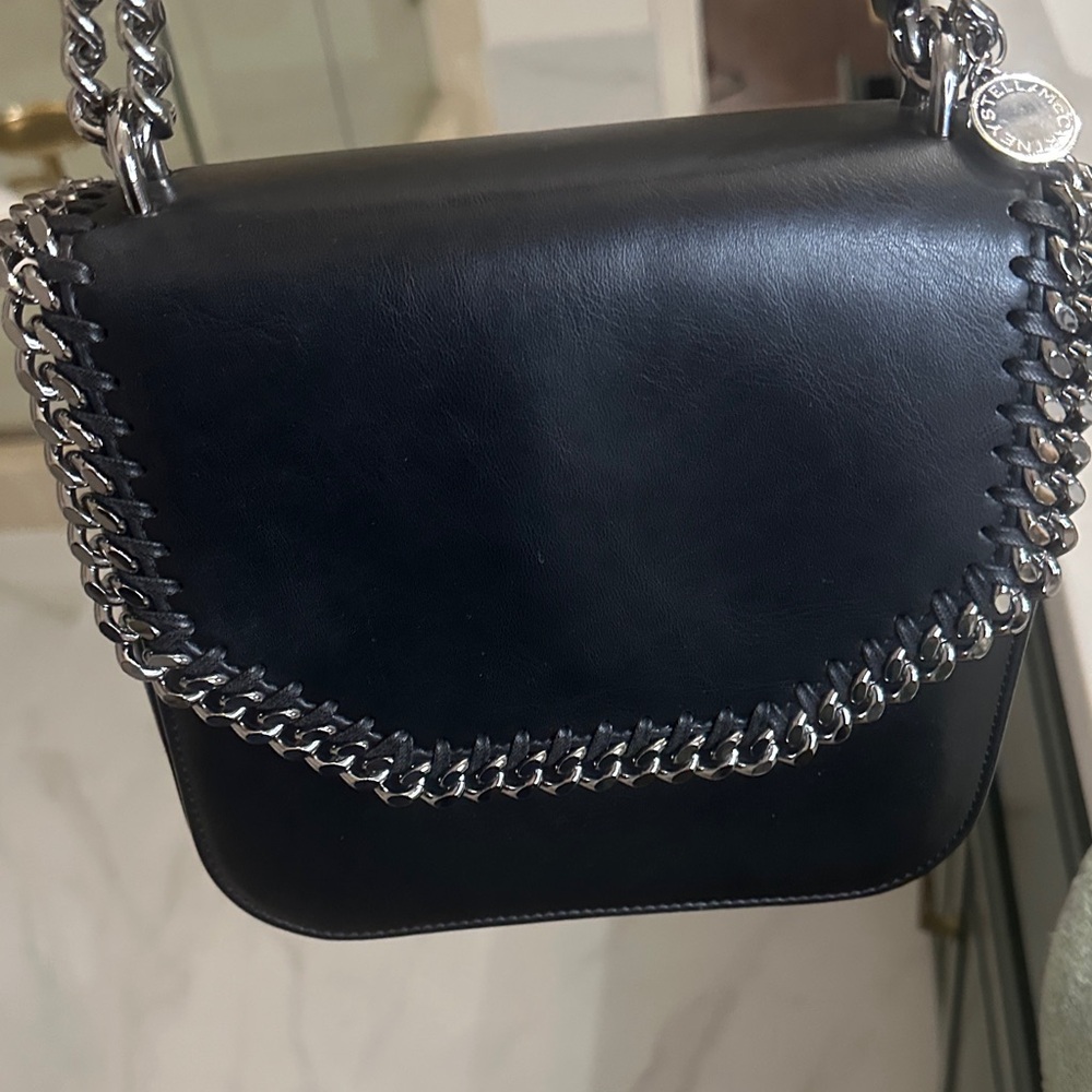 Stella, McCartney Chic Silver Chain-Crossbody Shoulder Bag